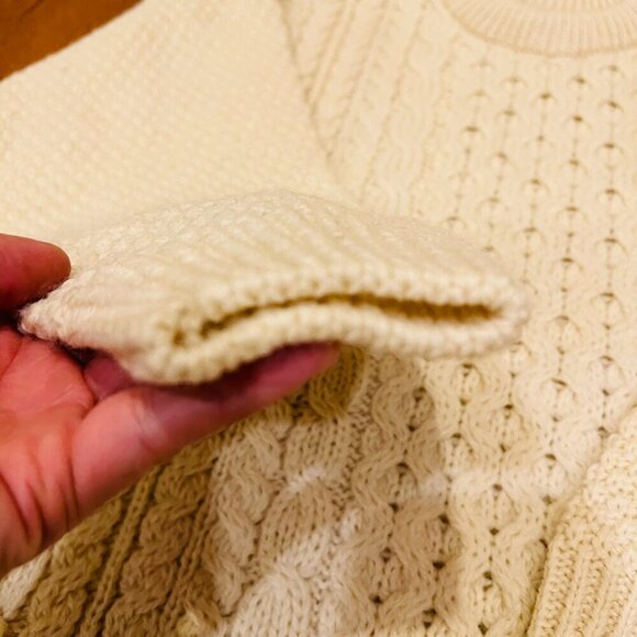 Highland Home Industries Scotland Scottish Thistle Cable Knit Aran Wool Sweater - Picture 8 of 16